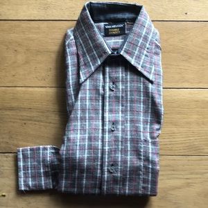 Vintage men’s shirt cotton weave van huesen